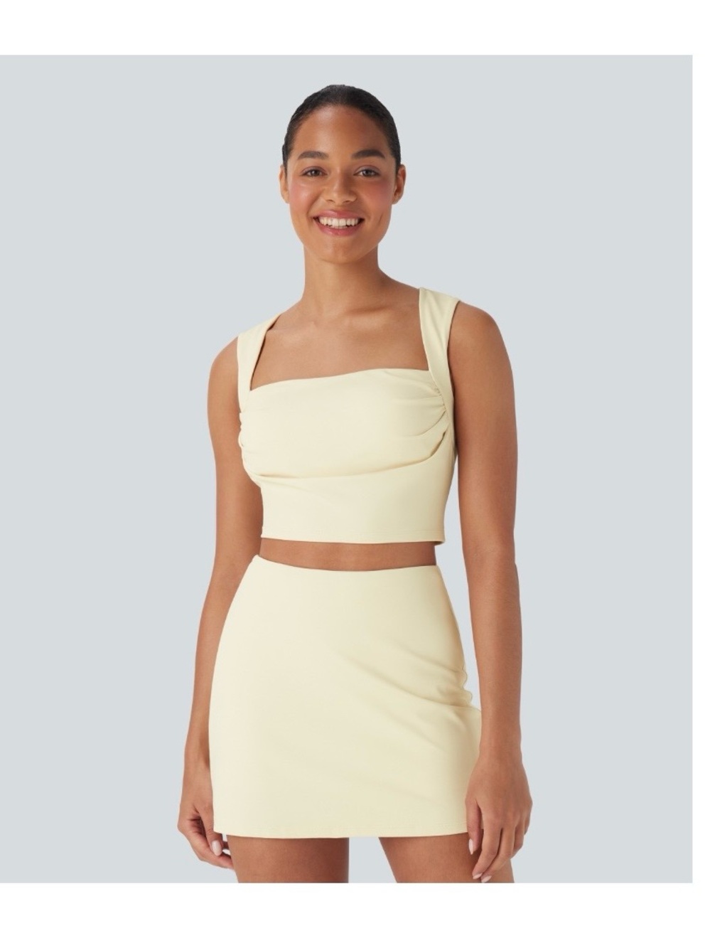 Halara NWOT Solitary Star Ruched Tank Top Cropped Small